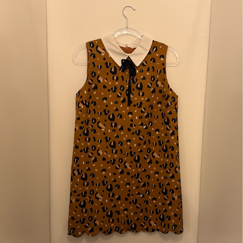 English Factory Brown and Black Leopard Mini Dress